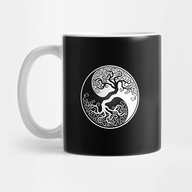 White and Black Tree of Life Yin Yang by jeffbartels